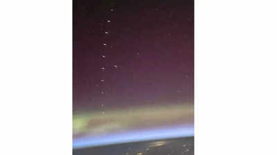 NASA astronaut captures dazzling view of Starlink satellite train over Earth | NASA astronaut captures dazzling view of Starlink satellite train over Earth |