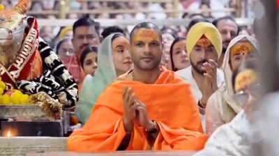 Watch: Shikhar Dhawan visits Shri Mahakaleshwar Temple, joins Bhasma Aarti ritual | Cricket News Watch: Shikhar Dhawan visits Shri Mahakaleshwar Temple, joins Bhasma Aarti ritual | Cricket News