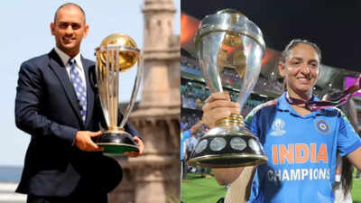 Iconic! Harmanpreet Kaur recreates MS Dhoni’s famous pose with World Cup trophy at Gateway of India | Cricket News