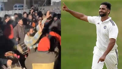 WATCH: Dhols, dances and tears of joy — Baramulla erupts as Auqib Nabi’s IPL dream comes alive | Cricket News