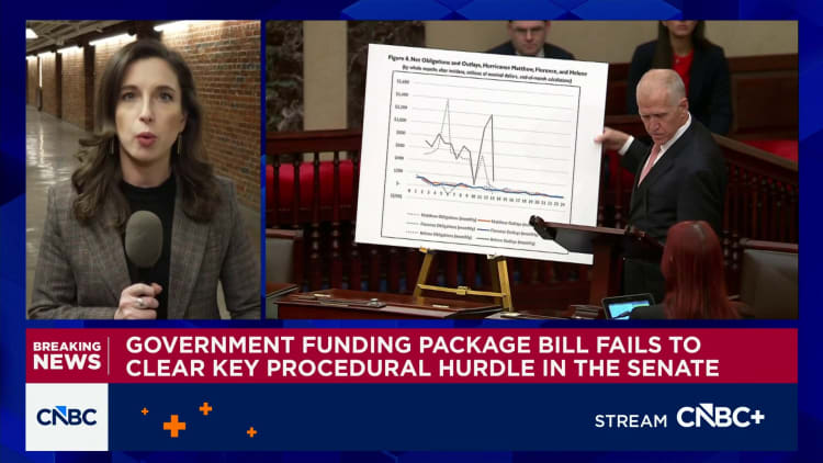 Funding bill fails to clear key Senate procedural vote