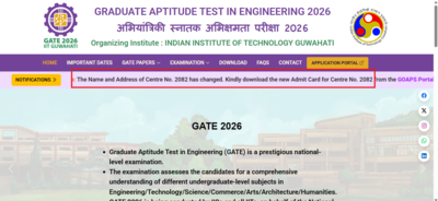 IIT Guwahati changes GATE 2026 exam centre for select candidates: Check revised admit card details