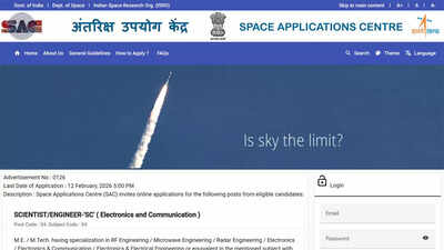 ISRO SAC recruitment 2026 announced for scientist engineer SC SD posts; apply at careers.sac.gov.in