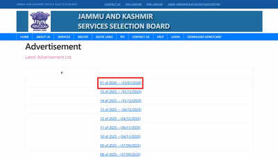 JKSSB recruitment 2026: Notification released for 239 HME department vacancies at jkssb.nic.in; check details here
