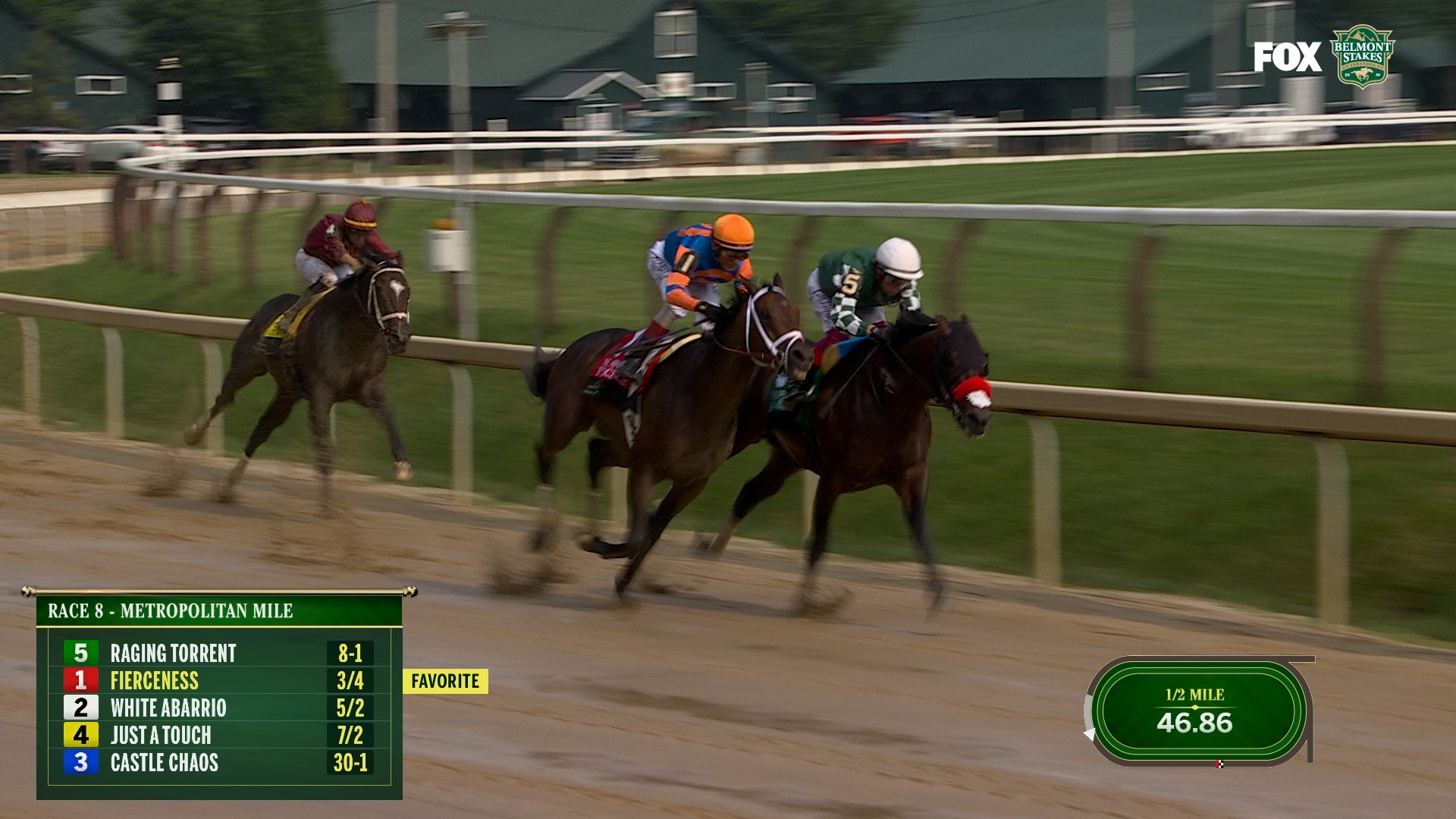 Raging Torrent wins 2025 Met Mile Stakes