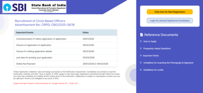 SBI CBO recruitment 2026: Registration begins for 2,050 posts, direct link to apply here