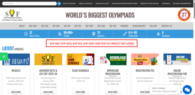 SOF IMO result 2025-26 released at sofworld.org: Check direct link to download here