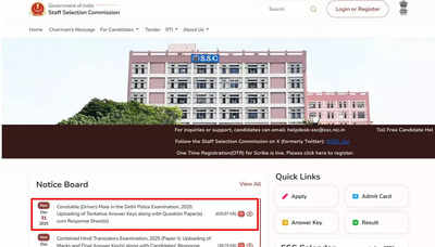 SSC Delhi Police Constable Driver answer key 2025 released at ssc.gov.in; challenge window open until Jan 03