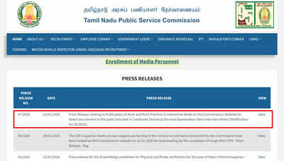 TNPSC releases marks and ranks for Combined Technical Services Examination 2025 at tnpsc.gov.in; download here
