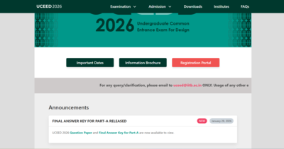 CEED, UCEED final answer key 2026 released: Check direct link to download here