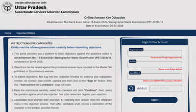UPSSSC releases stenographer mains PET 2023 provisional answer key, allows online objections till January 28