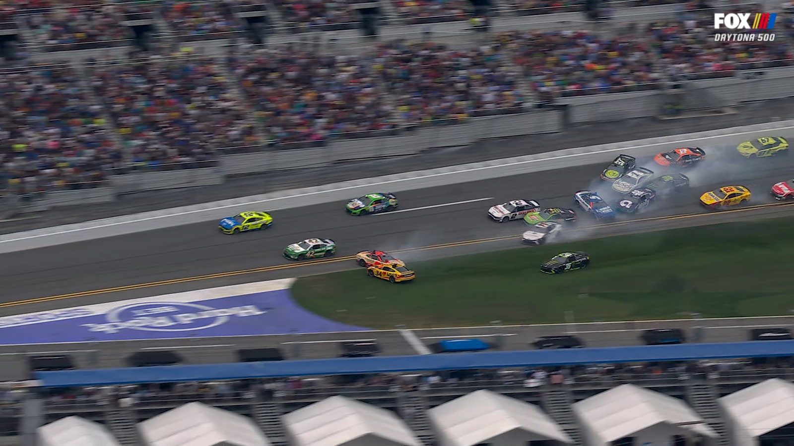 ‘The Big One’ At Daytona 500 Involves 20 Cars In Huge Wreck Up Front