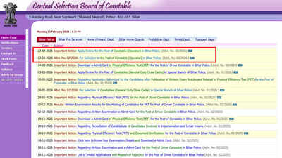 Bihar Police Constable Operator recruitment notification 2026 released for 993 posts; check details here
