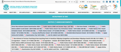 CBSE DRQ answer key 2026 objection window closes today for Group A, B, C posts: Direct link to raise challenges here