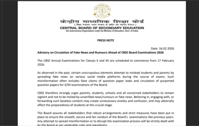 CBSE releases important notice ahead of board exams 2026, warns of strict action over fake paper leak claims
