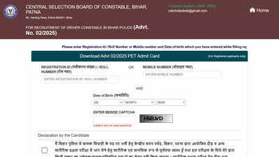 CSBC Bihar Police Driver Constable PET admit card 2026 released: Download here