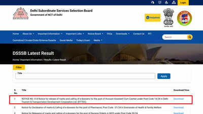 DSSSB releases Tier-I marks, invites e-dossiers for account assistant cum cashier posts