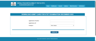 KTET hall ticket 2026 released at ktet.kerala.gov.in: Direct link to download admit card here