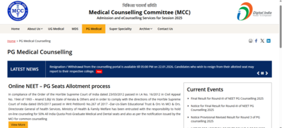 NEET PG counselling 2025: MCC releases round 3 final seat allotment result at mcc.nic.in; direct link here