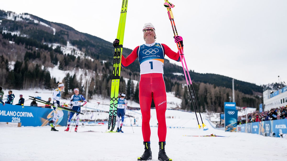Norway’s Johannes Hoesflot Klaebo sets Olympic record.