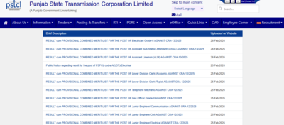 PSTCL result 2026 released for multiple posts: Direct link to check merit lists, next steps here