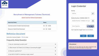 SAIL MT admit card 2026 released, exam on 23 February 2026; download here