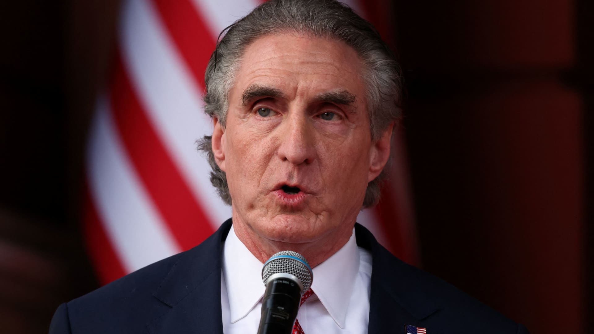 Interior Secretary Burgum addresses oil execs as Trump hints at war end