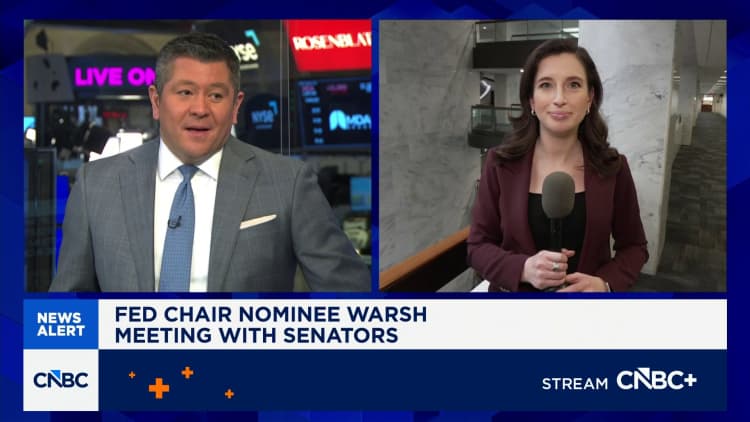 Fed chair pick Kevin Warsh meets with more senators