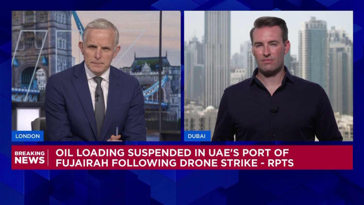 UAE’s Fujairah hit, causing a large fire at the key oil trading hub