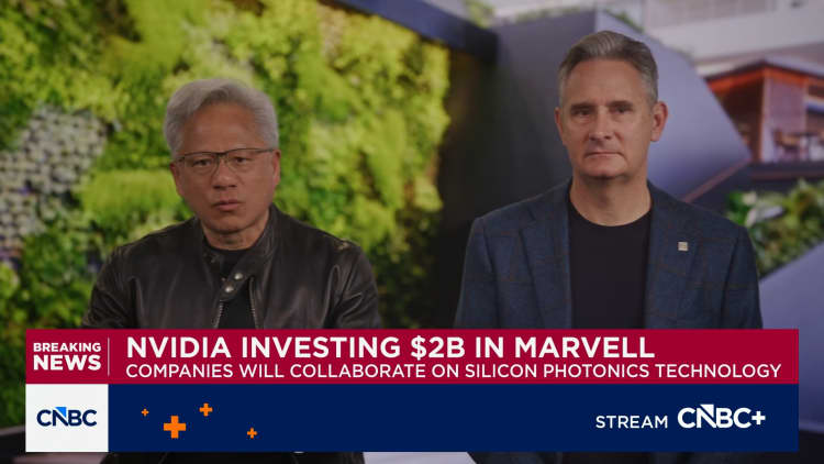 Marvell stock pops 13% as Nvidia takes  billion stake