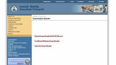 Banasthali Vidyapith Result: Banasthali Vidyapith declares UG and PG semester results for 2024–25 session; download here