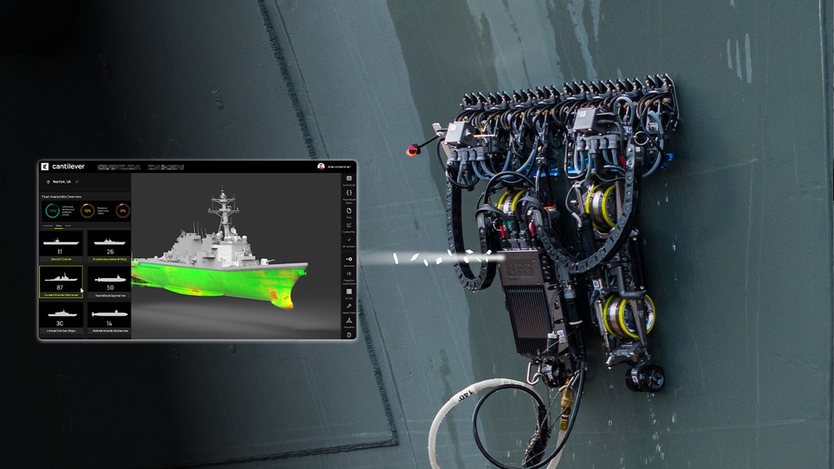 Wall-climbing robots swarm US Navy warships