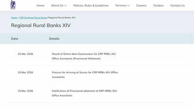 Rrb Clerk Mains Result Cut Off: IBPS RRB clerk mains result 2026 released with provisional allotment details for office assistants at ibps.in; download here