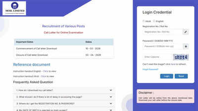 Moil Admit Card 2026: MOIL releases call letters for Graduate and Management Trainee April 3 exam at moil.nic.in; download here