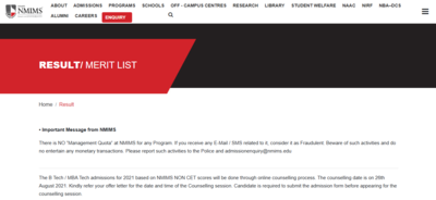 NMIMS MBA 2026 final admission results announced: Direct link to check merit list here