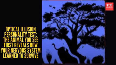 Optical illusion personality test: Elephant, lion, ostrich, flying birds, tree, face? The animal you see first reveals how your nervous system learned to survive |
