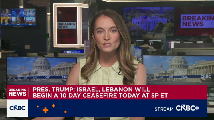 Israel and Lebanon agree to 10-day ceasefire, Trump says