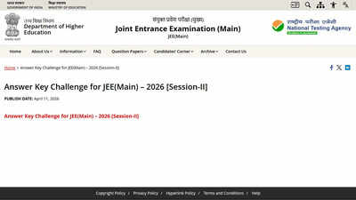 Jee Main Answer Key 2026: JEE Main 2026 Session 2 answer key released, NTA opens objection window till April 13: Direct link