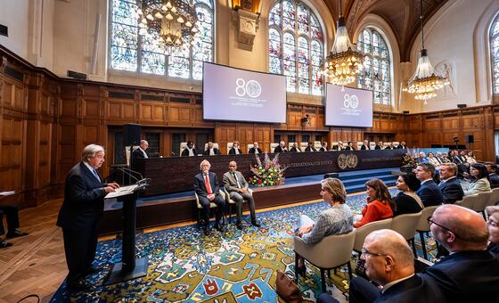 As the ‘world court’ turns 80, Guterres says law must prevail over force