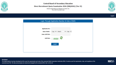 CBSE DRQ Tier II exam 2026 city intimation slip out: Check direct link to download here
