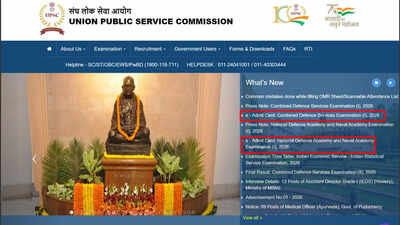 Upsc Hall Ticket 2026: UPSC NDA 1 and CDS 1 admit cards released on upsconline.nic.in; download here