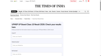 UP Board Class 10 result 2026: How to check UPMSP scores on TOI portal