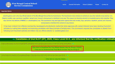 Wbssc Answer Key 2025 Pdf Download: WBSSC Group C and Group D answer keys released at westbengalssc.com; download PDFs here